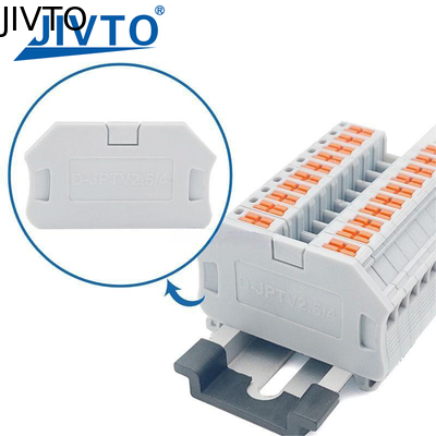D-PTV 2.5/4 Pokrywa końcowa do bocznego prowadzenia przewodów PTV 2 Złącze przewodu wtykowego Elektryczna listwa zaciskowa DIN