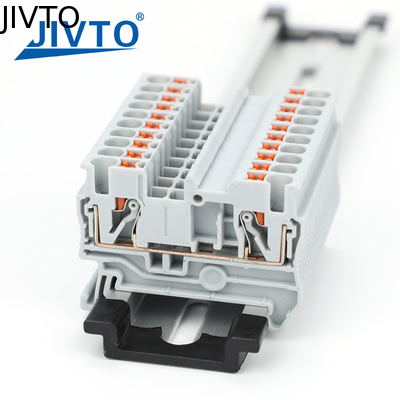 PT2.5 Push-in Terminal Block 2.5mm2 Connector Spring Feed-Through Strip Plug PT-2.5 Wire Electrical Din Rail Contact
